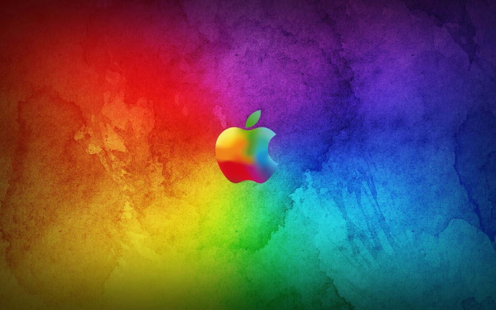 Rainbow Watercolor HD Apple Background