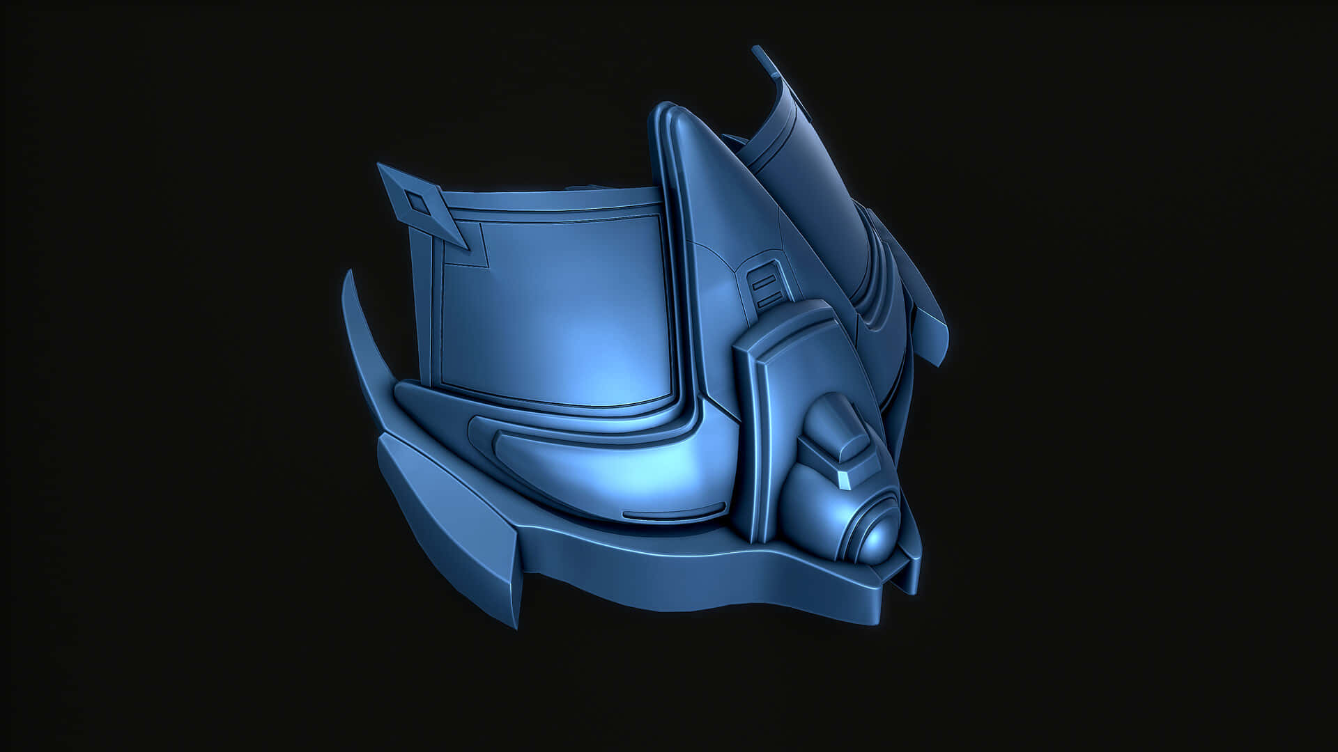A Blue Helmet With A Blue Light On It