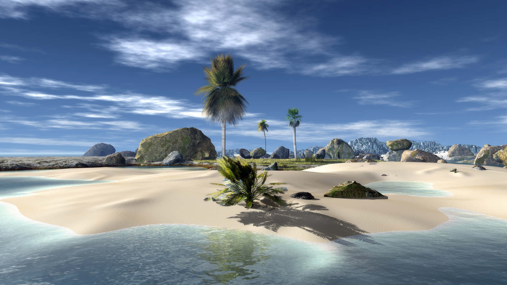 White Sand Island Digital Hd Background