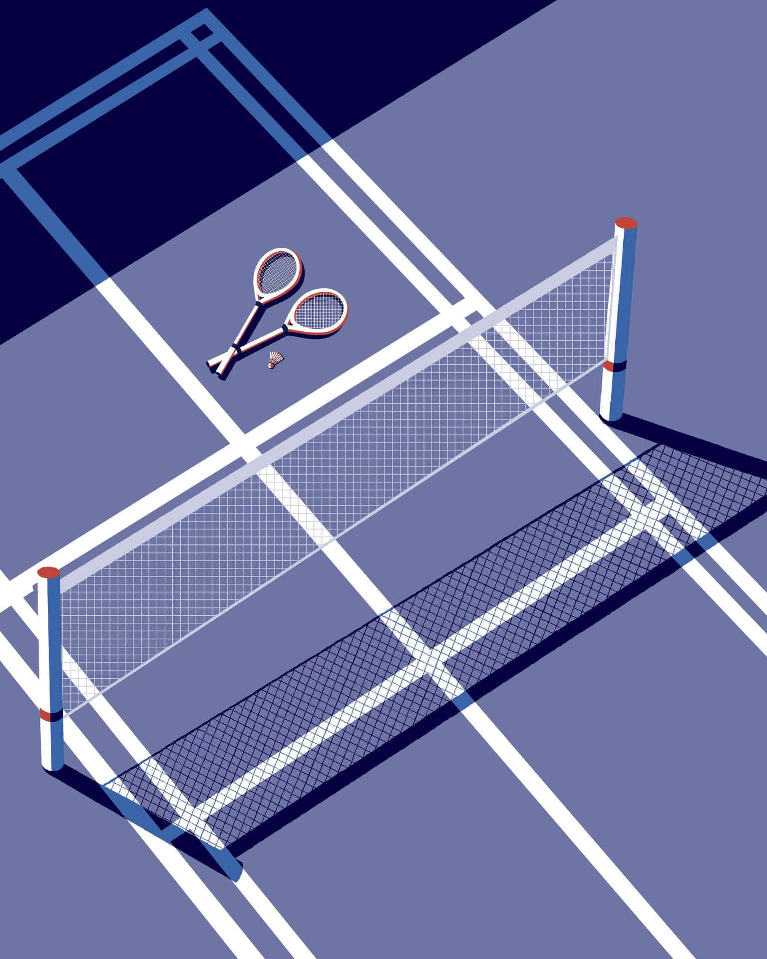 A Tennis Net With A Pair Of Scissors