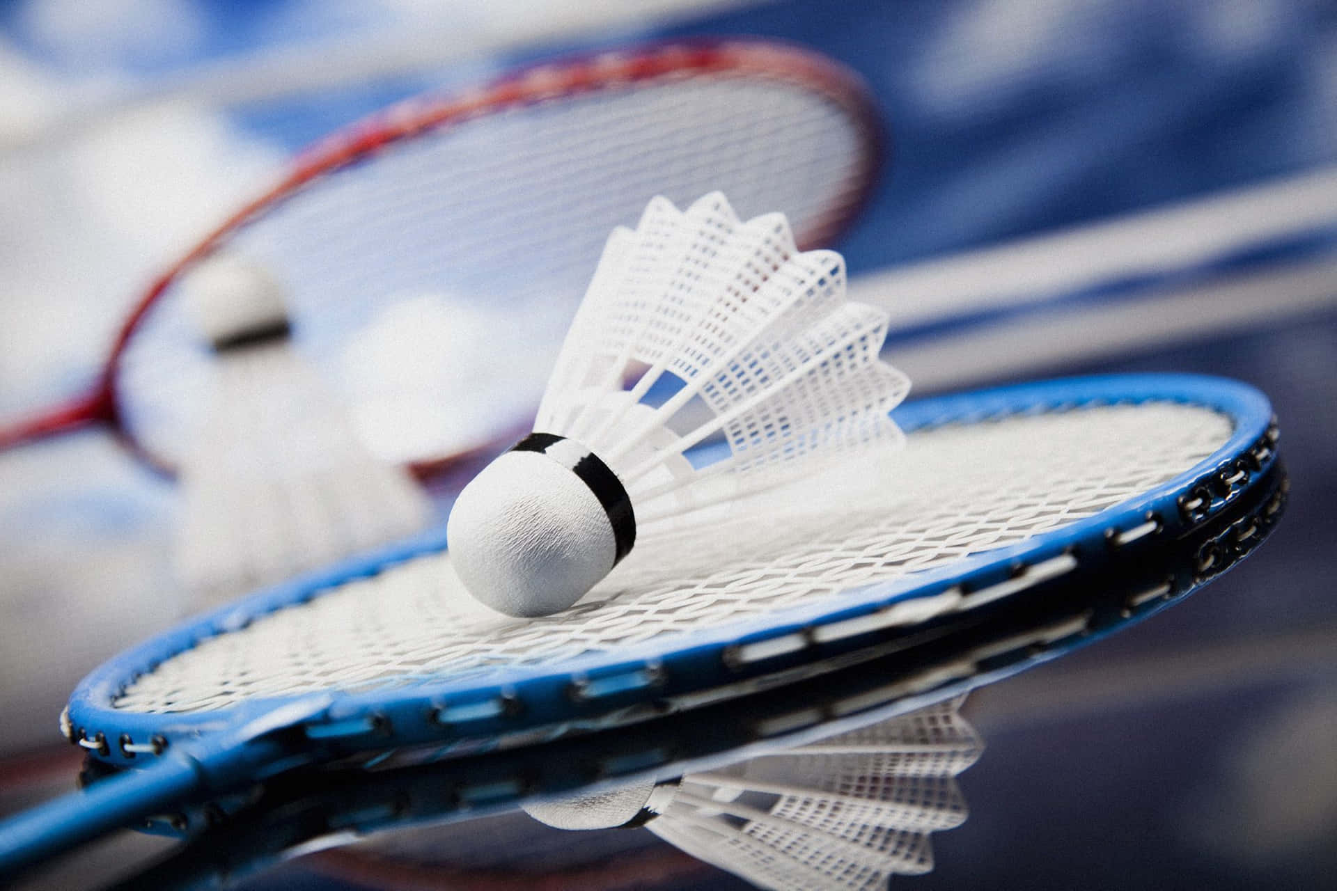 Giocatoridi Badminton Esperti Si Sfidano In Una Partita Accesa.