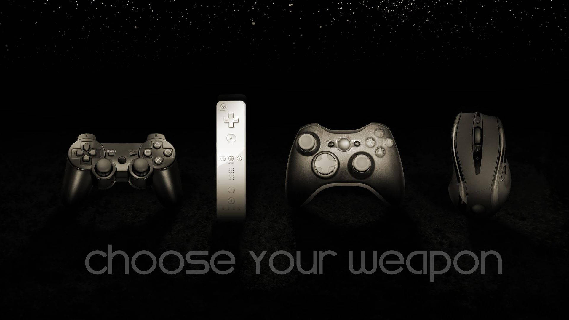 Hd Black And White Gaming Controllers Wallpaper