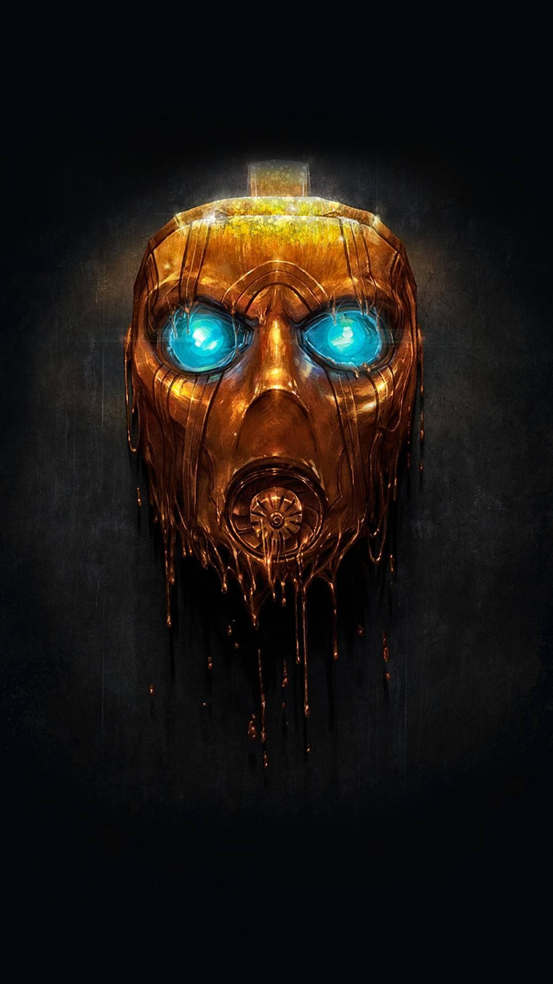 Take on any enemy with the Gold Psycho Mask from the Borderlands 3 game Wallpaper