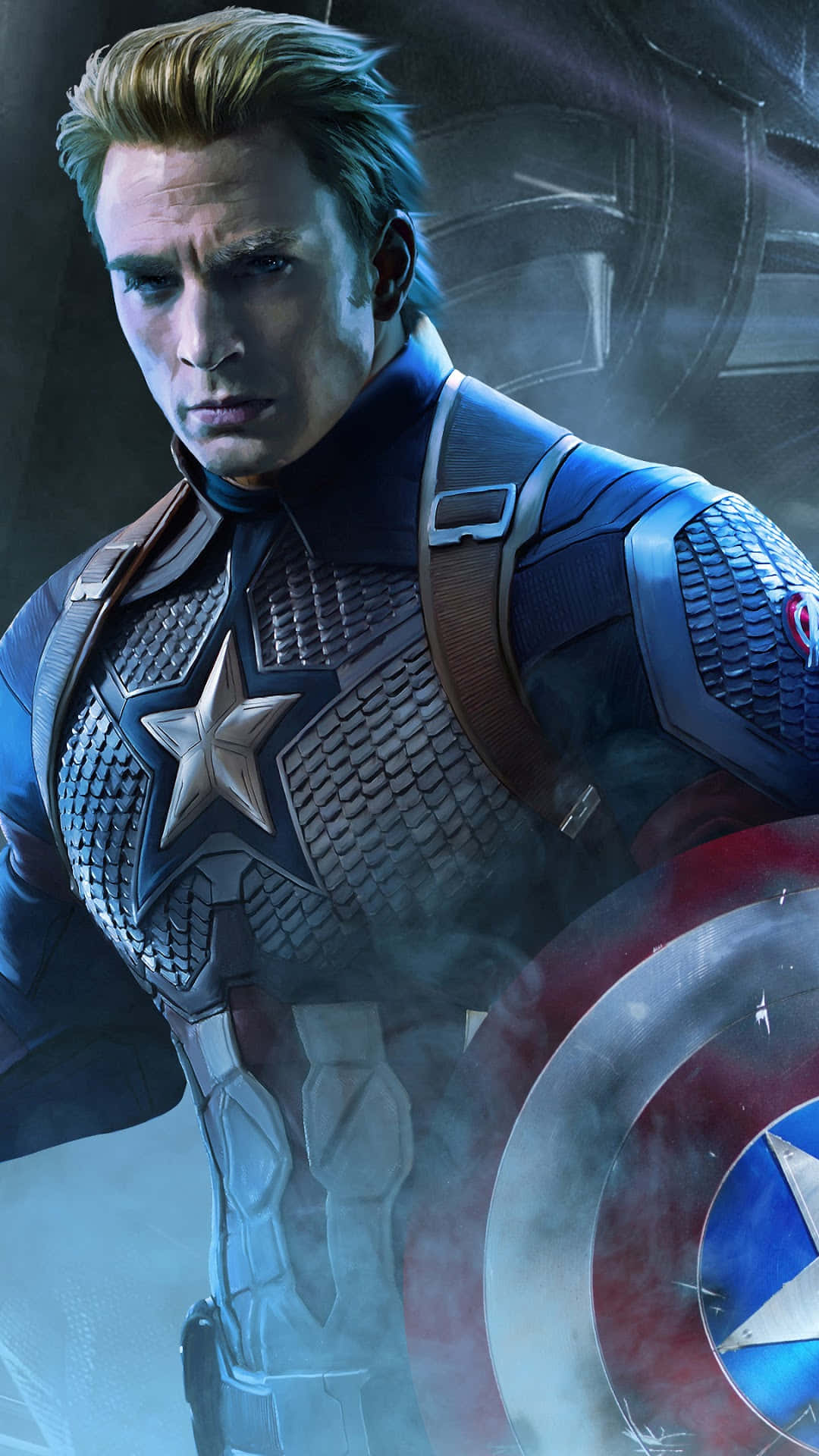 Denhjältemodiga Captain America Står Redo Att Bekämpa Ondskans Krafter.