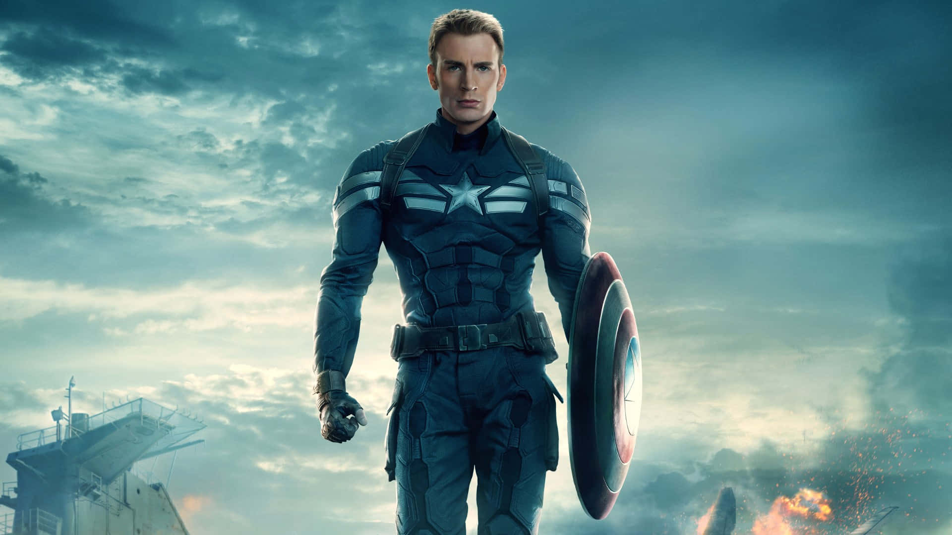 Captain America ready to take up his shield.