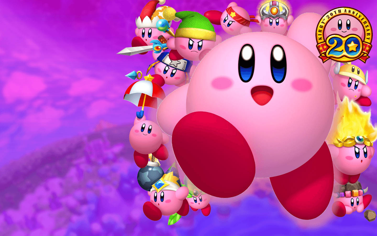 Celebrate the Adorable and Fun Adventures of Kirby! Wallpaper