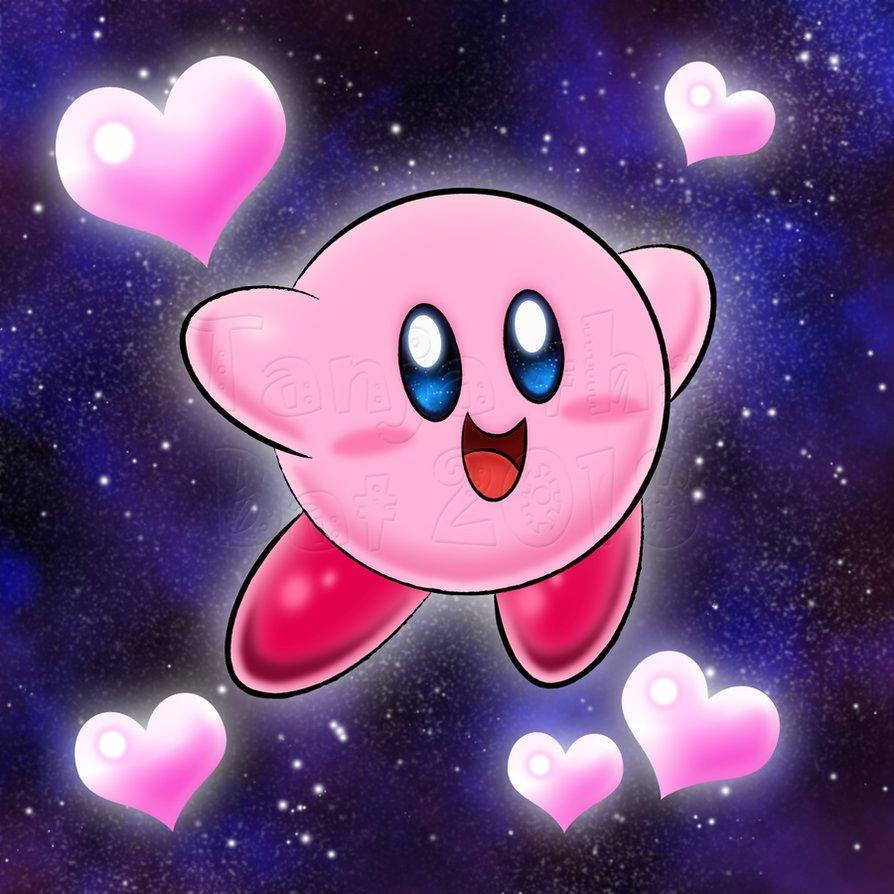 Enjoy a hug from Kirby, the friendly pink creature from Dream Land! Wallpaper