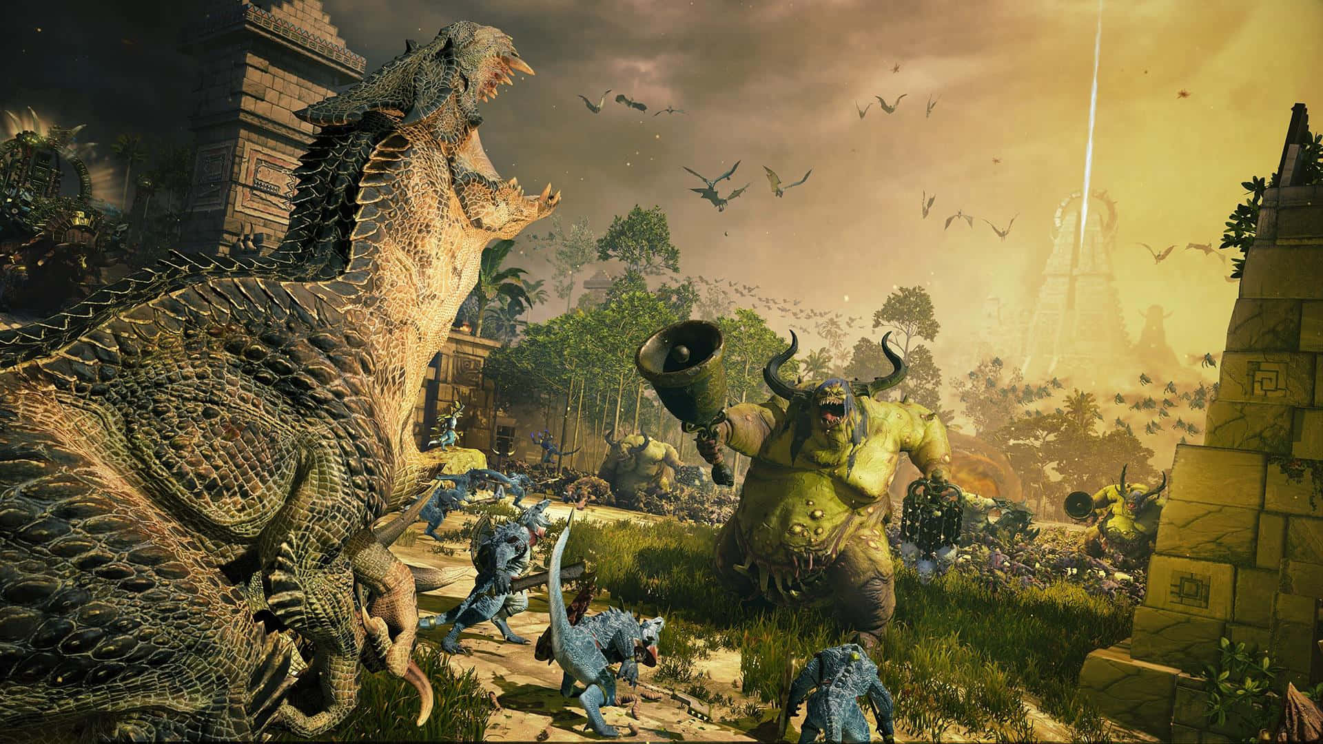 A Screenshot Of A Game With Dinosaurs And Other Creatures