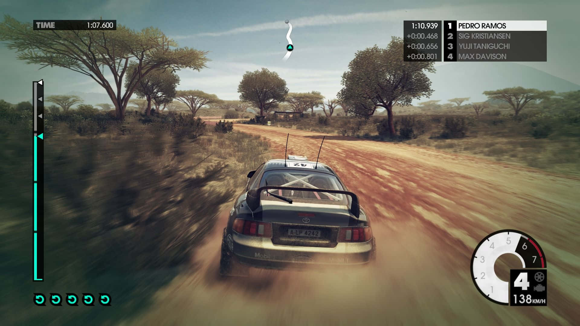 A Screenshot Of A Car Driving On A Dirt Road