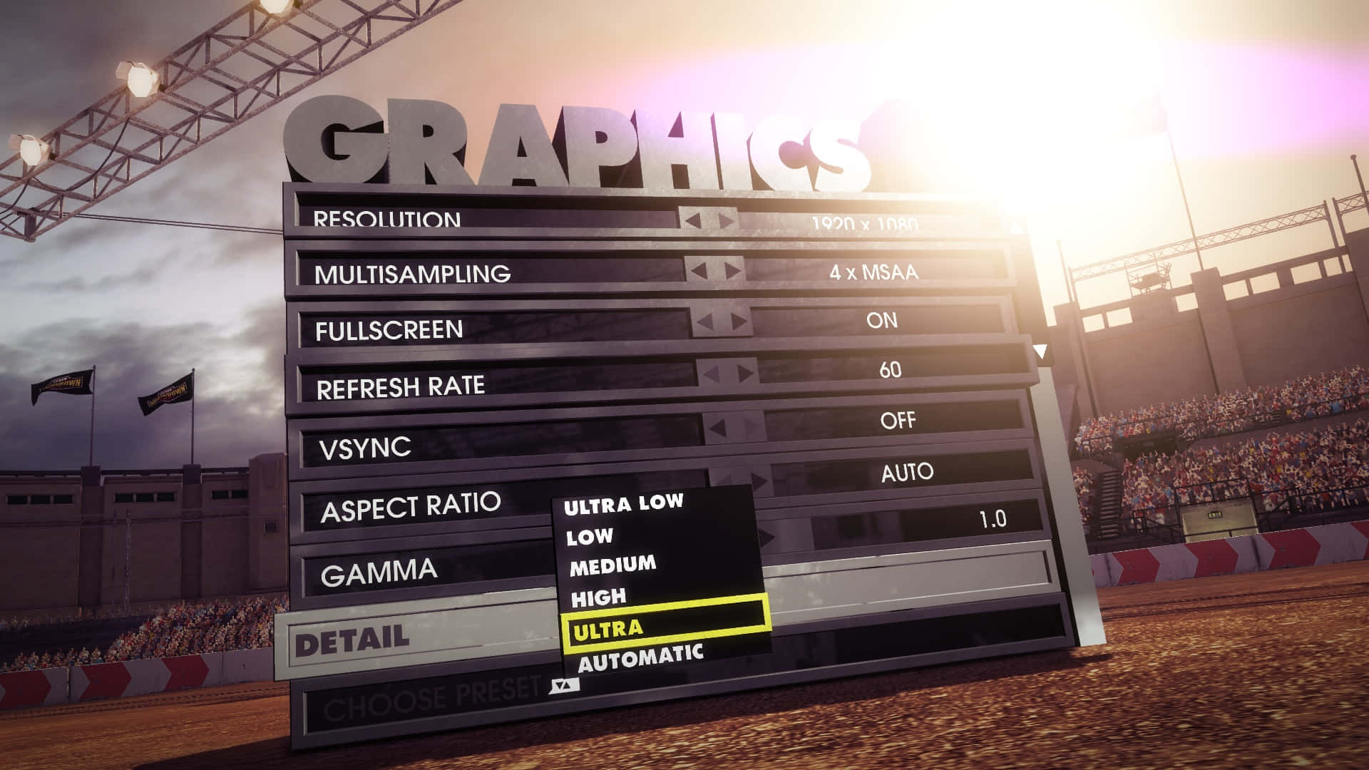 A Screen Showing The Graphics Of A Race Track