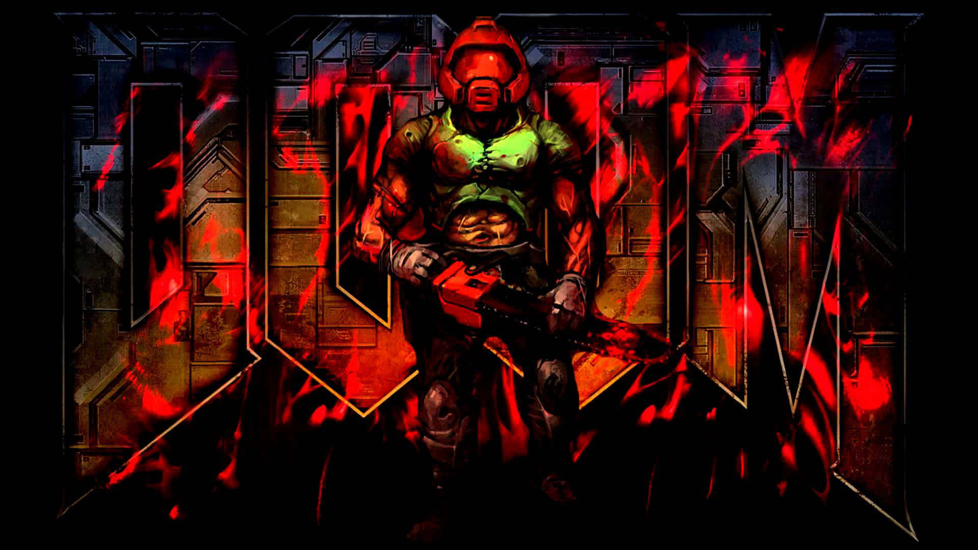 Hd Doom Background Red Flames Title