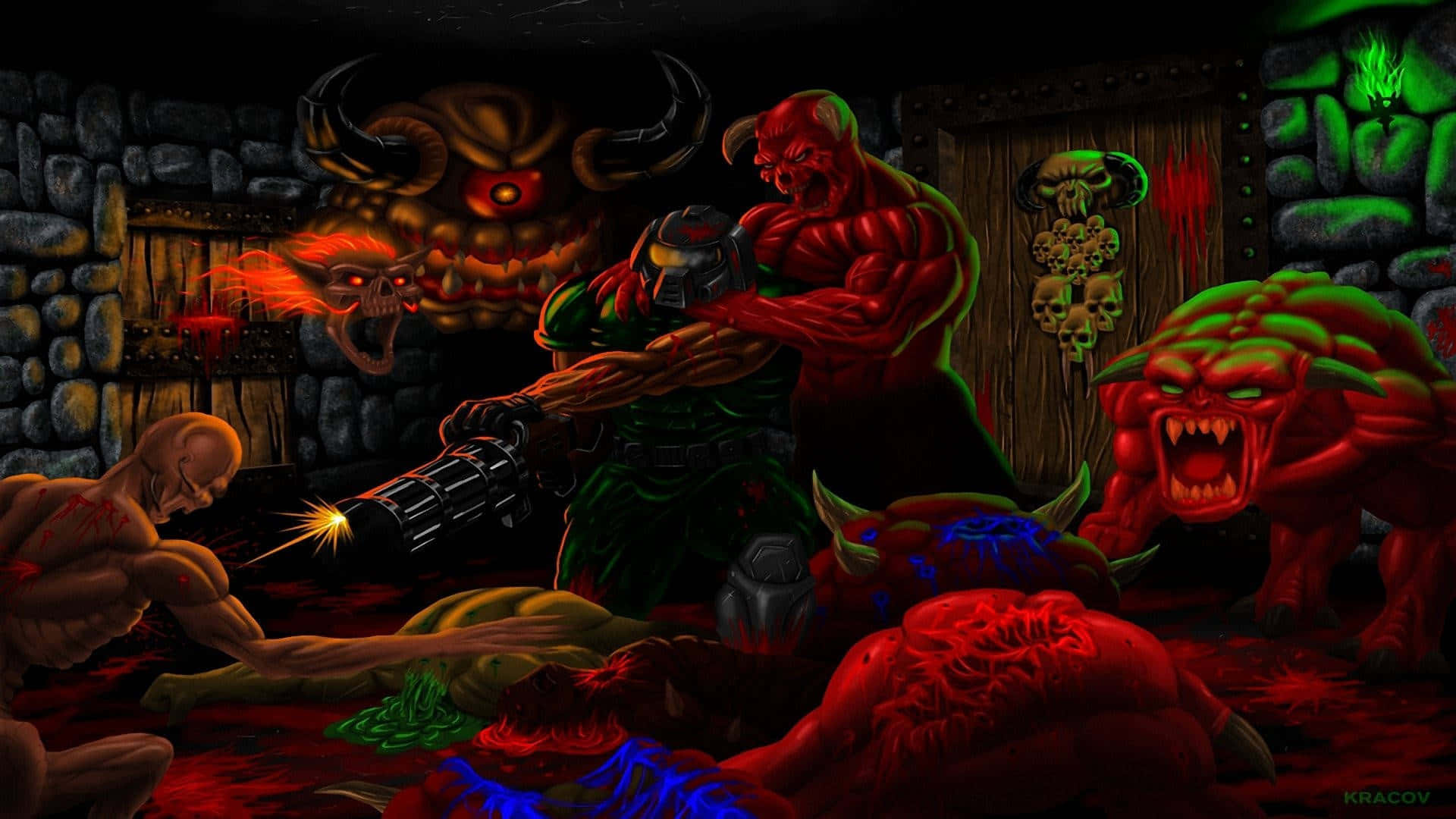 Hd Doom Background Demons Room