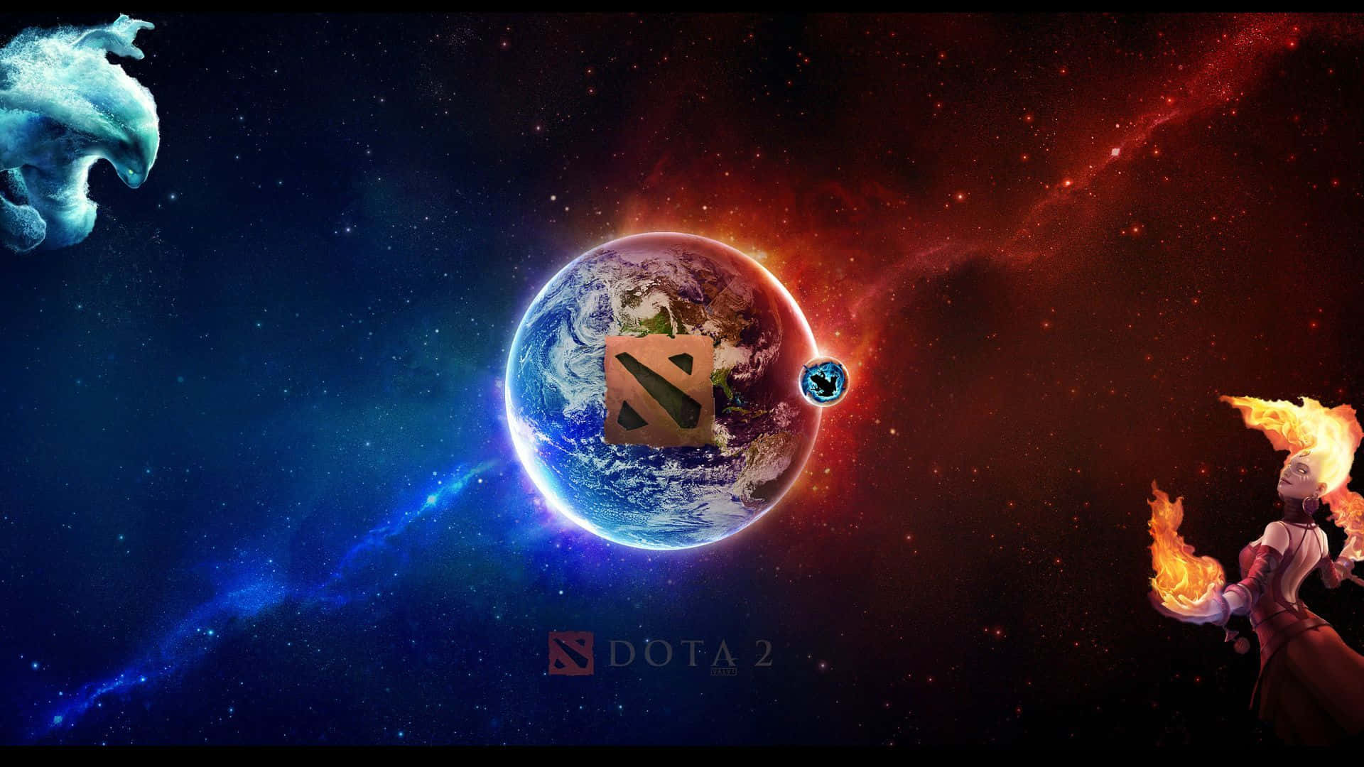 Hd Dota 2 Background Red And Blue Logo Background