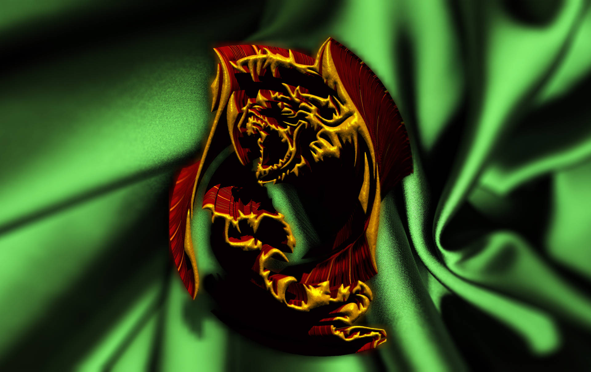 Hd Dragon 3d Rød Emblem Wallpaper