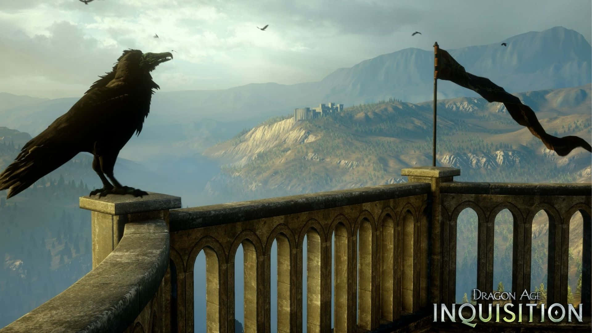 Raven In Balcony Hd Dragon Age Inquisition Background