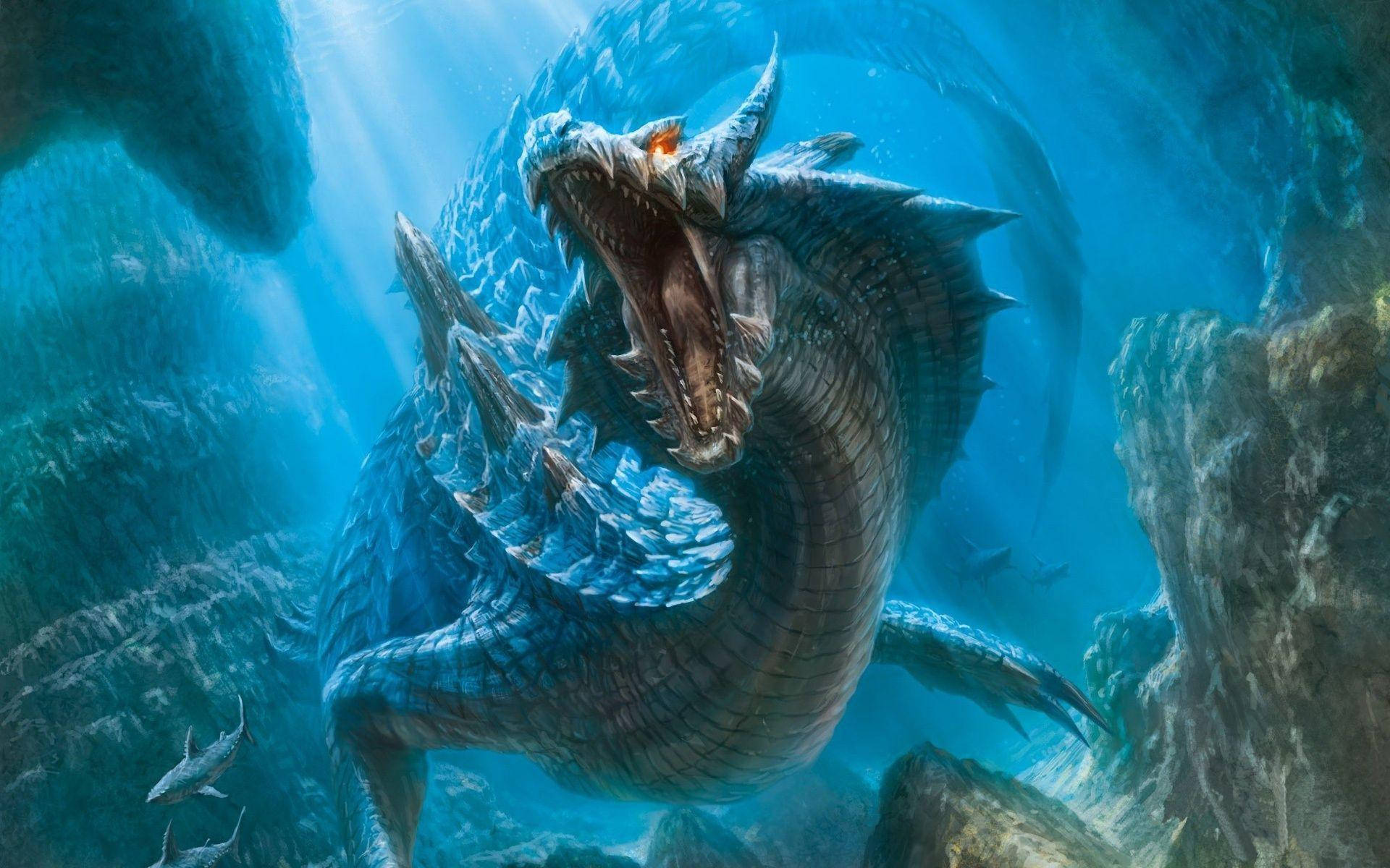 Hd Dragon Blue Serpent Wallpaper