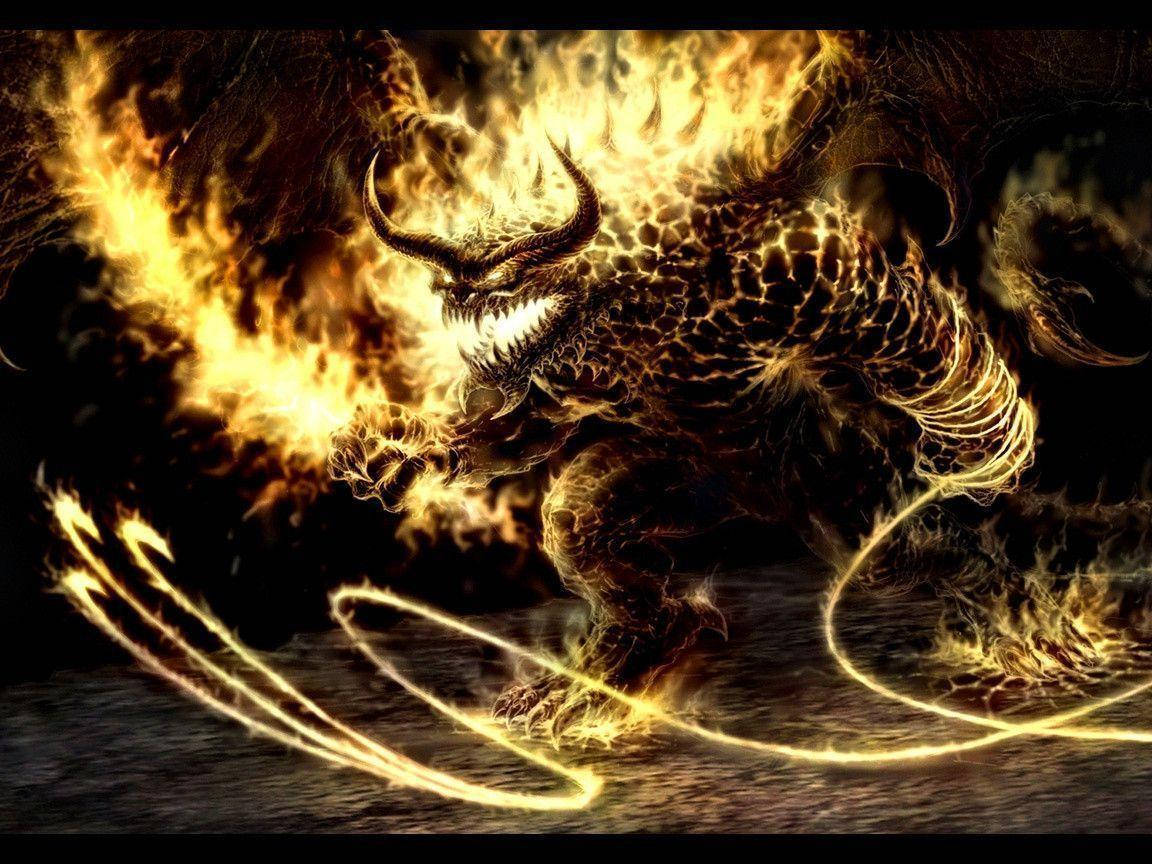 Hd Dragon Flaming Rope Wallpaper