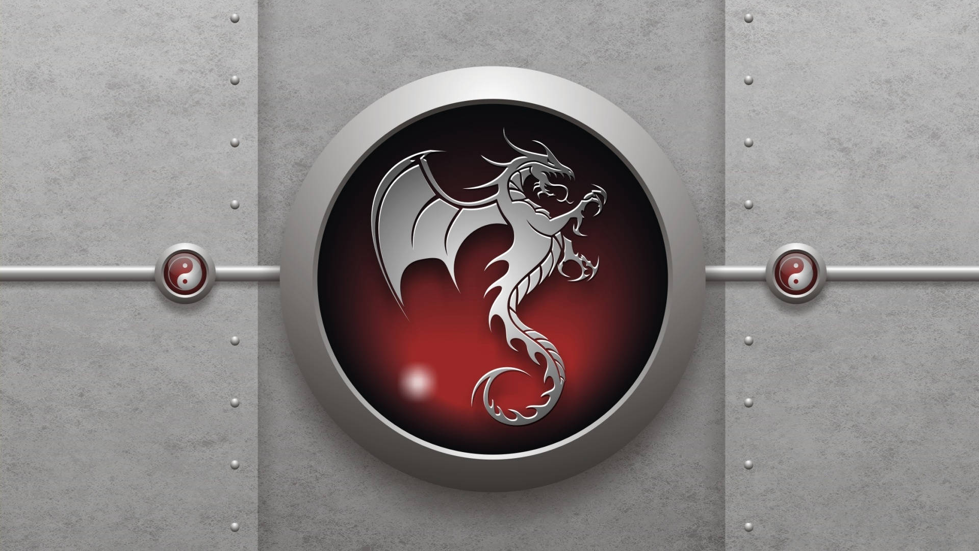 HD Dragon Metal Emblem Tapet: Din skærm kan sættes i scene med et mønstret mønster af et metal drakeemblem. Wallpaper