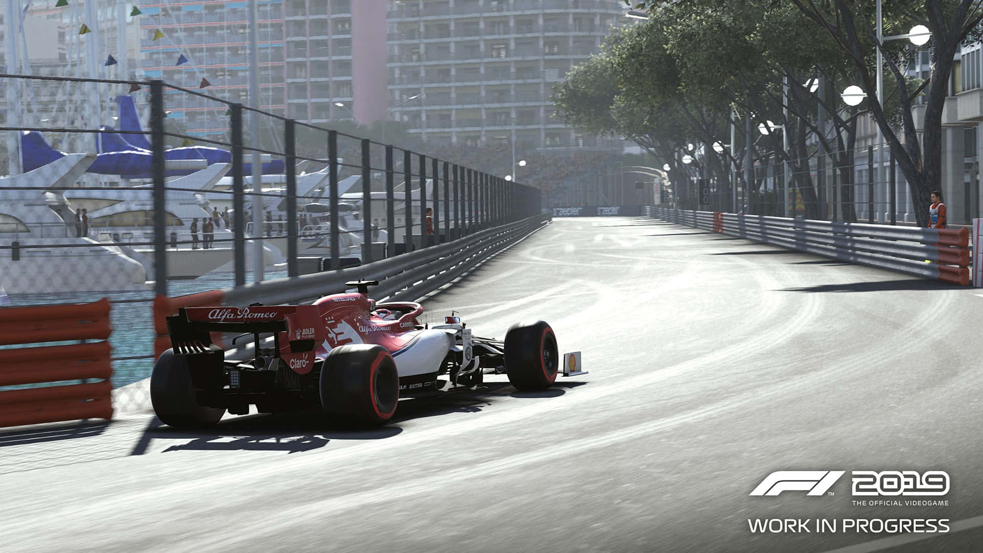 Hd F1 2019 Racetrack Boat And Trees Background