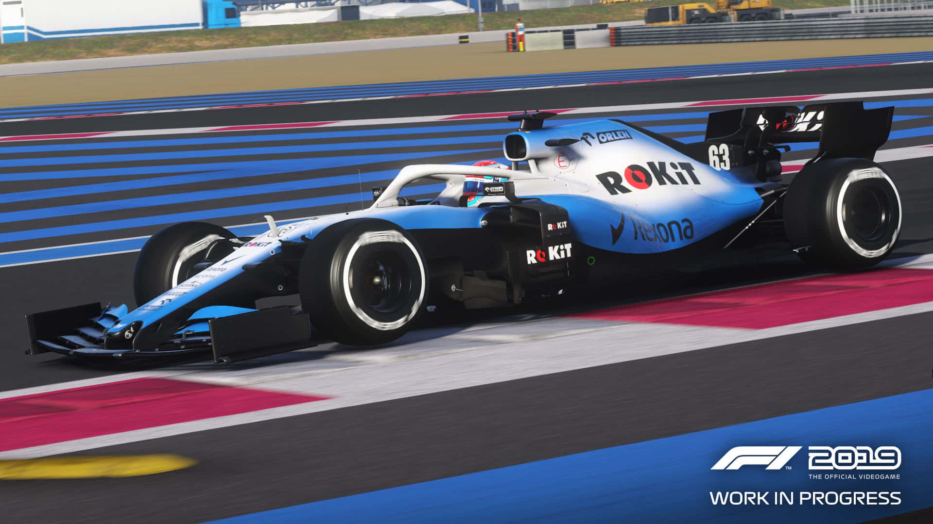 Sfondohd Blu E Bianco Della Williams Fw24 F1 2019
