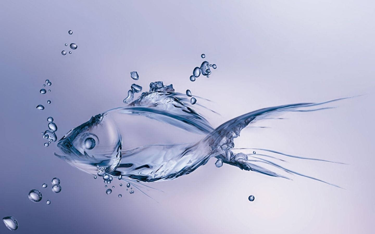 HD Fish Made Of Water Graphic Art Wallpaper