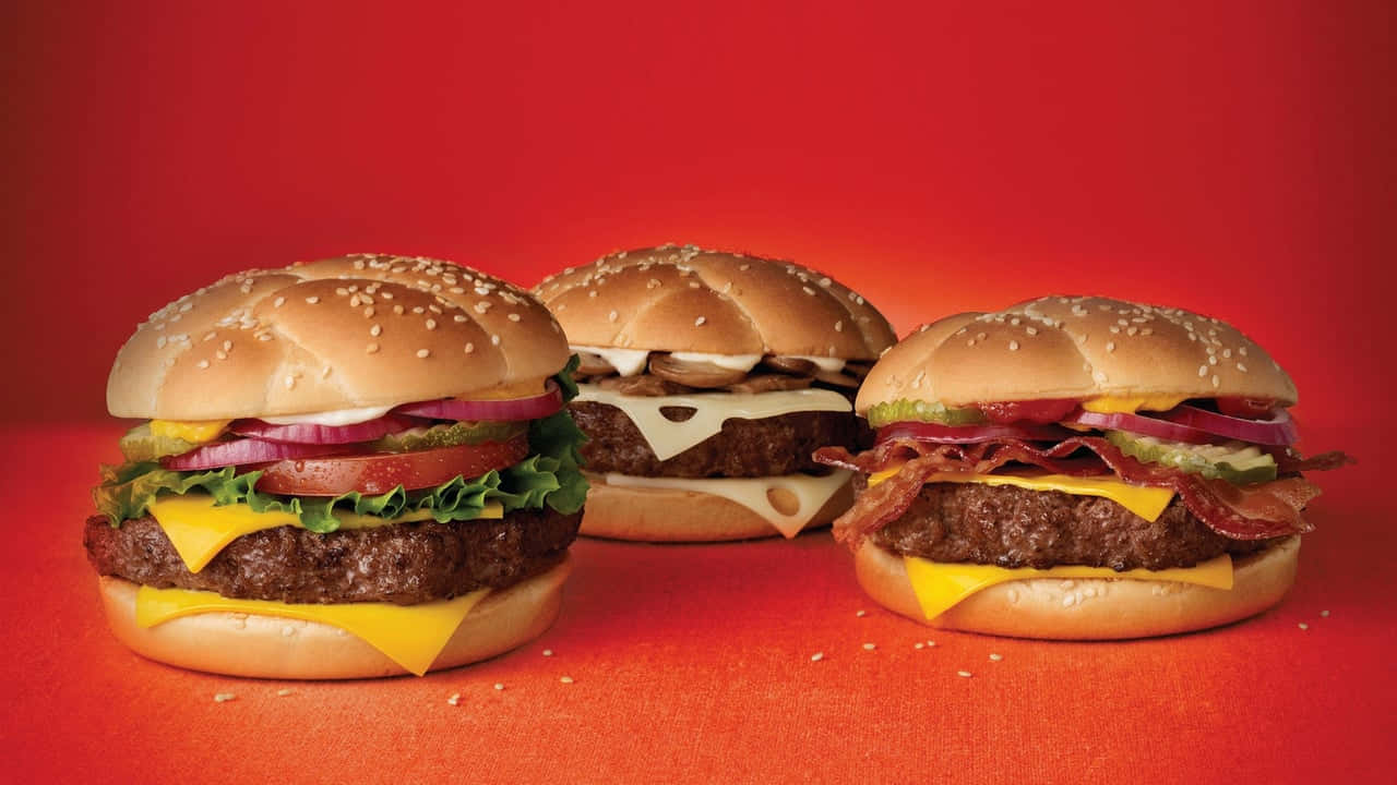 Hd Food Background Burgers Red-orange Photograph Background