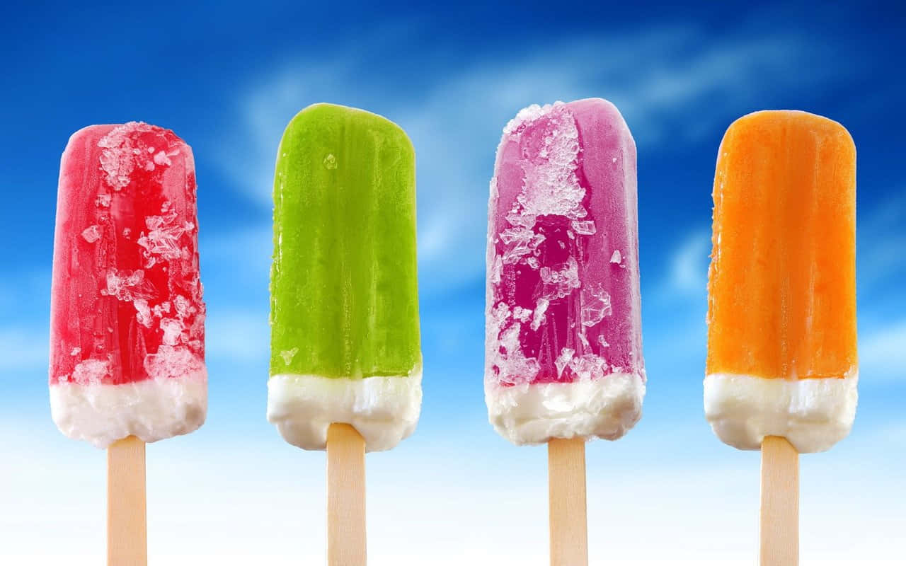 Hd Food Background Four Ice Creams Background