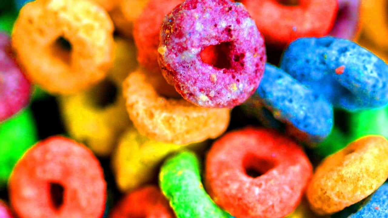 Hd Food Background Rainbow Cereal Background