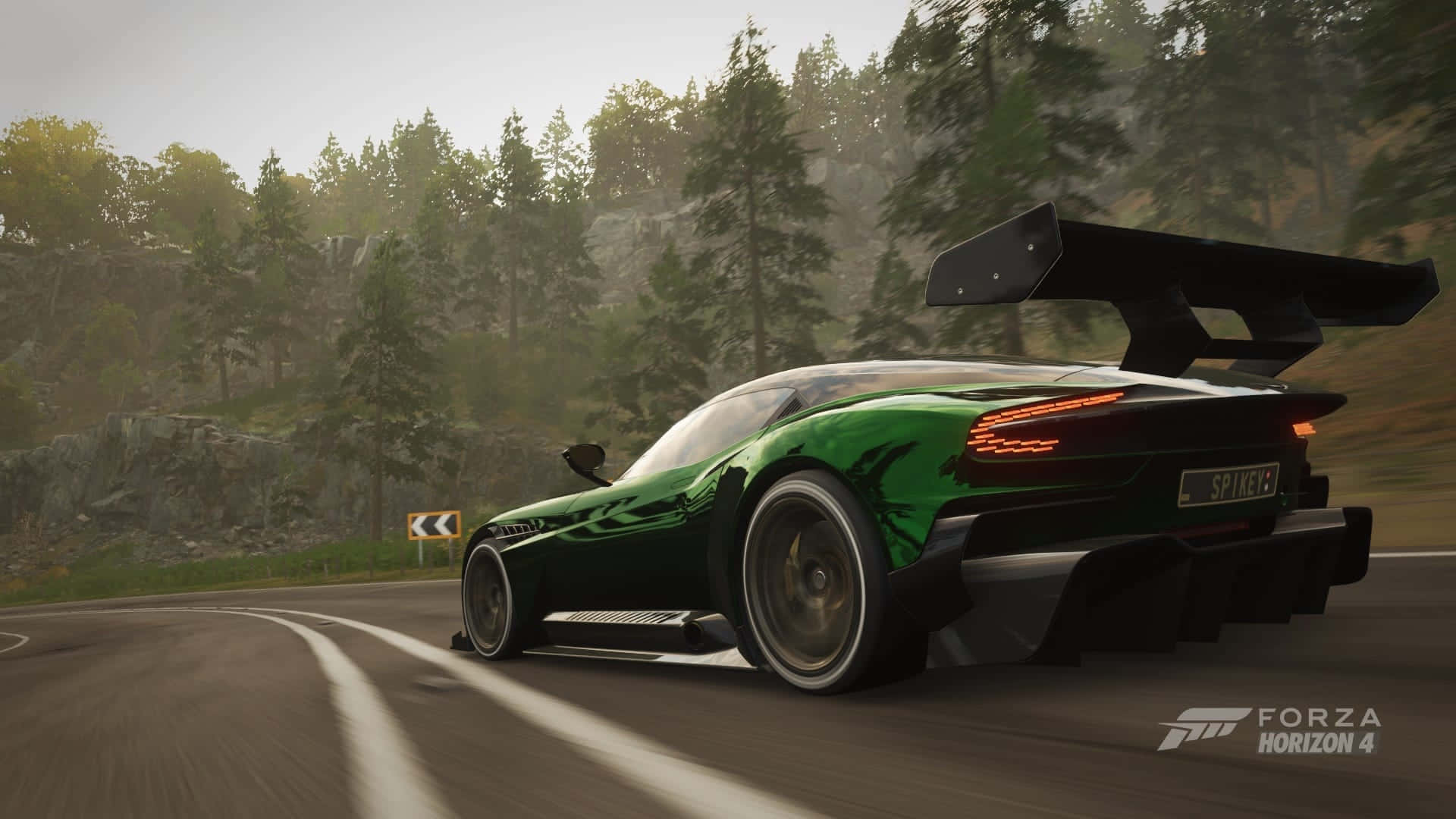 A Green Car Driving Down A Road In A Screenshot
