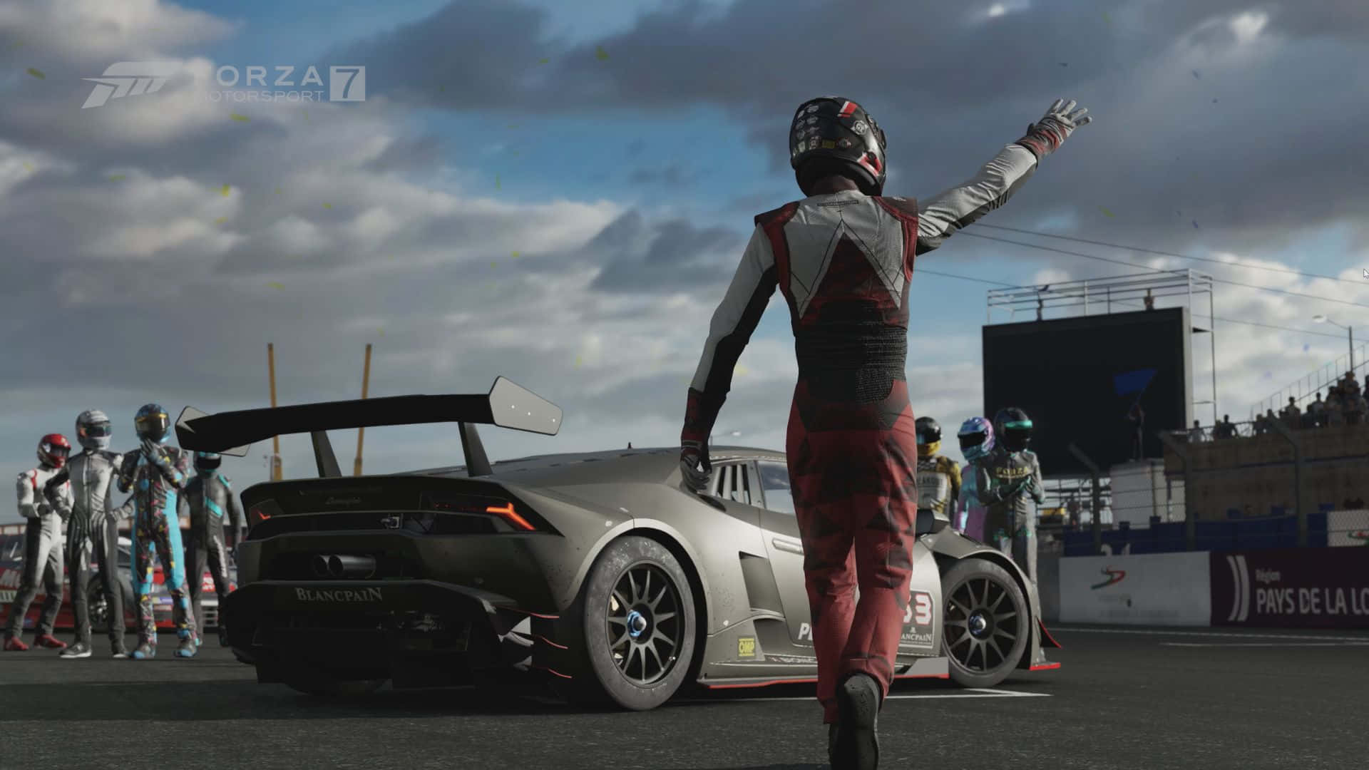 Hd Forza Motorsport 7 Background & Waving Racer Wallpaper