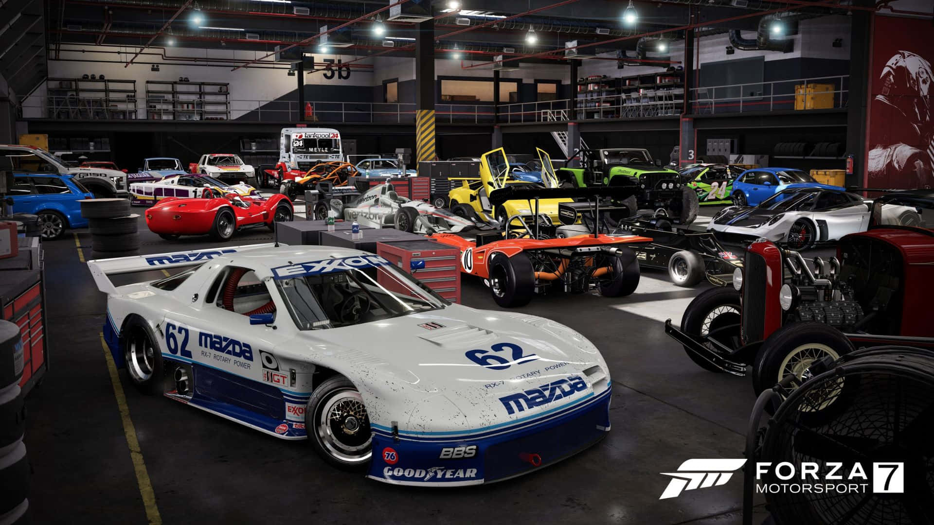Hd Forza Motorsport 7 Background In Store Room Wallpaper