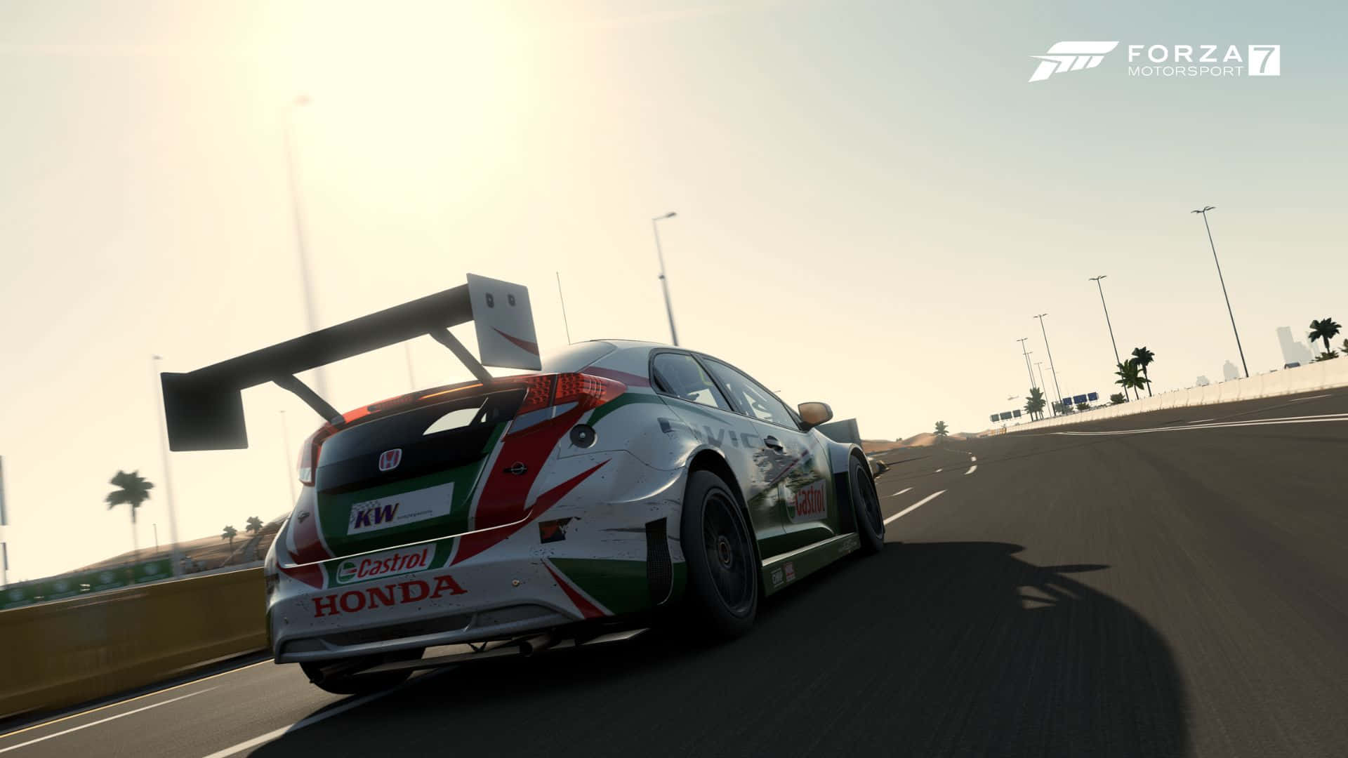 Hdbakgrundsbild För Forza Motorsport 7 Och Honda Civic.