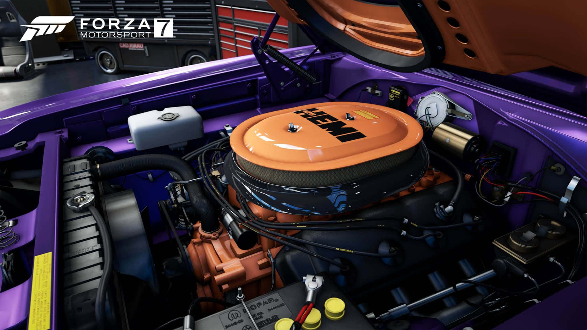 Hdbakgrundsbild För Forza Motorsport 7 Med Bilmotor