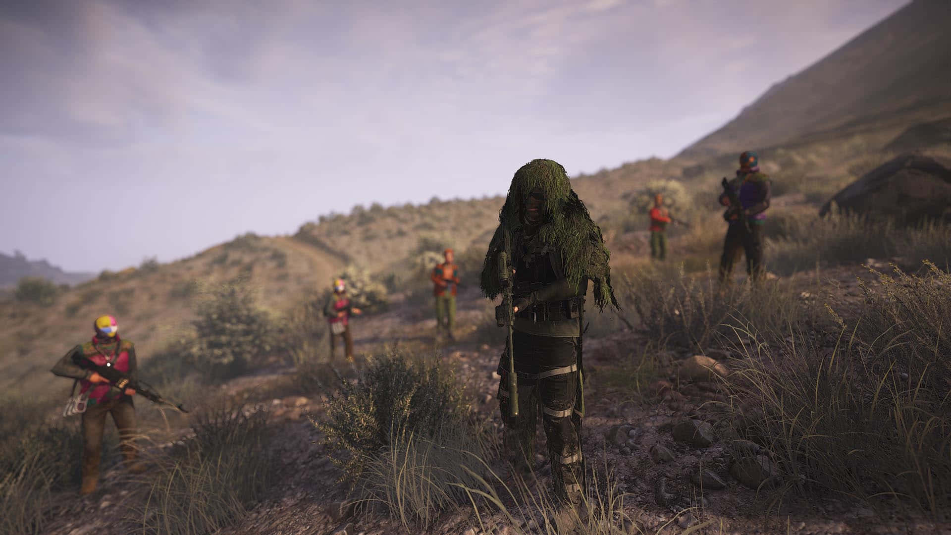Hd Ghost Recon Wildlands Background Man In A Ghillie Suit With Squad