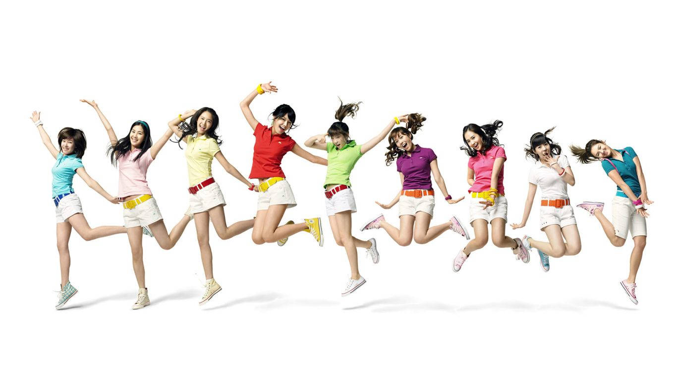 Hd-bakgrundsbild På Girls' Generation I Hopp-posering. Wallpaper