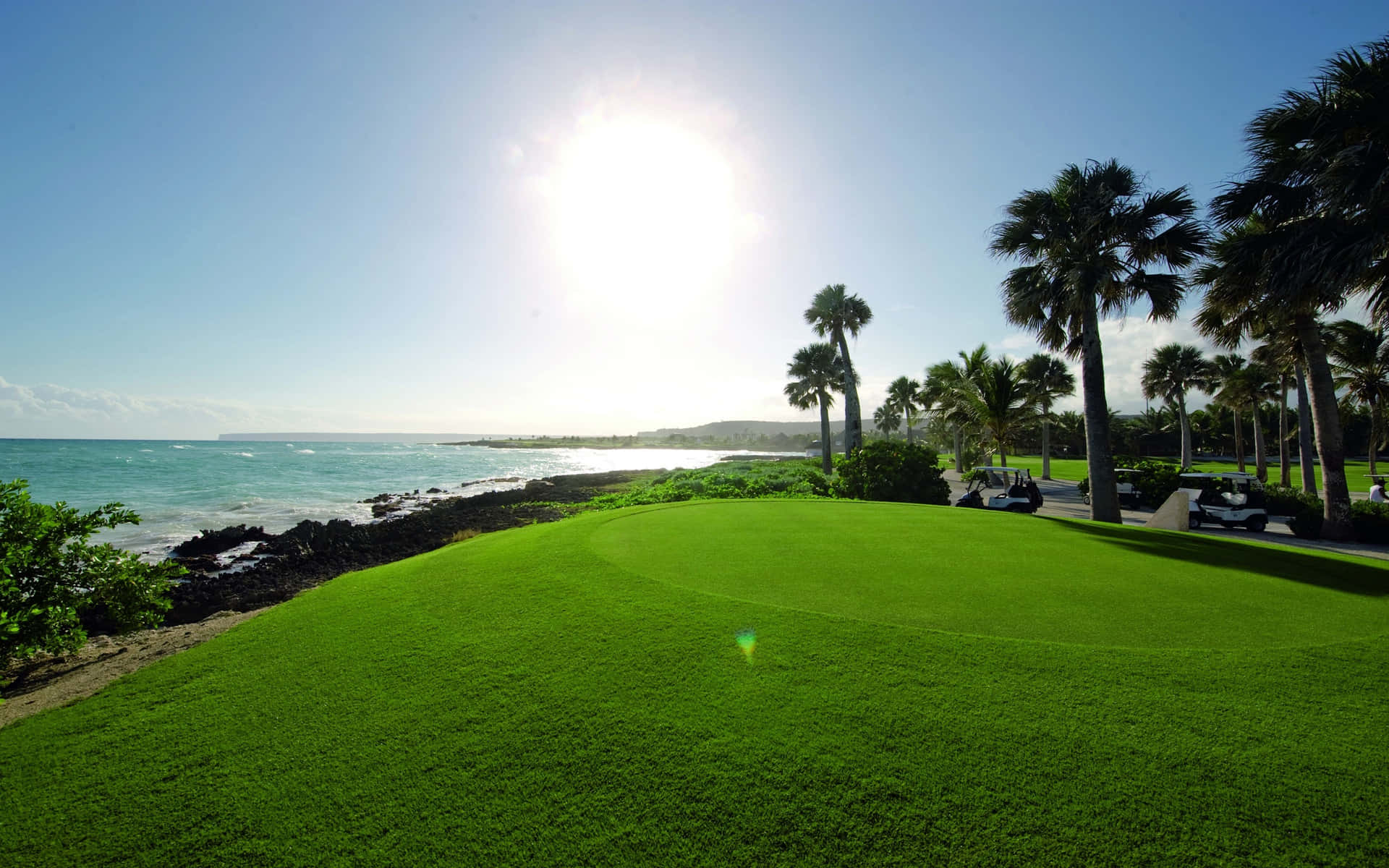 Tropical Beach Hd Golf Course Background