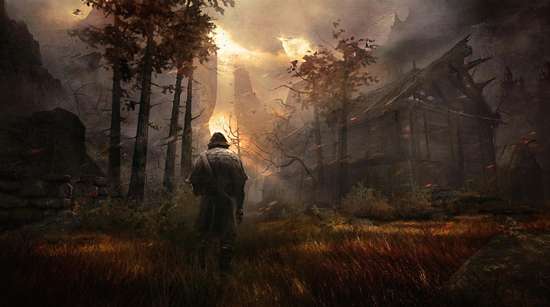 Hd Greedfall Background Warrior In The Woods Wallpaper