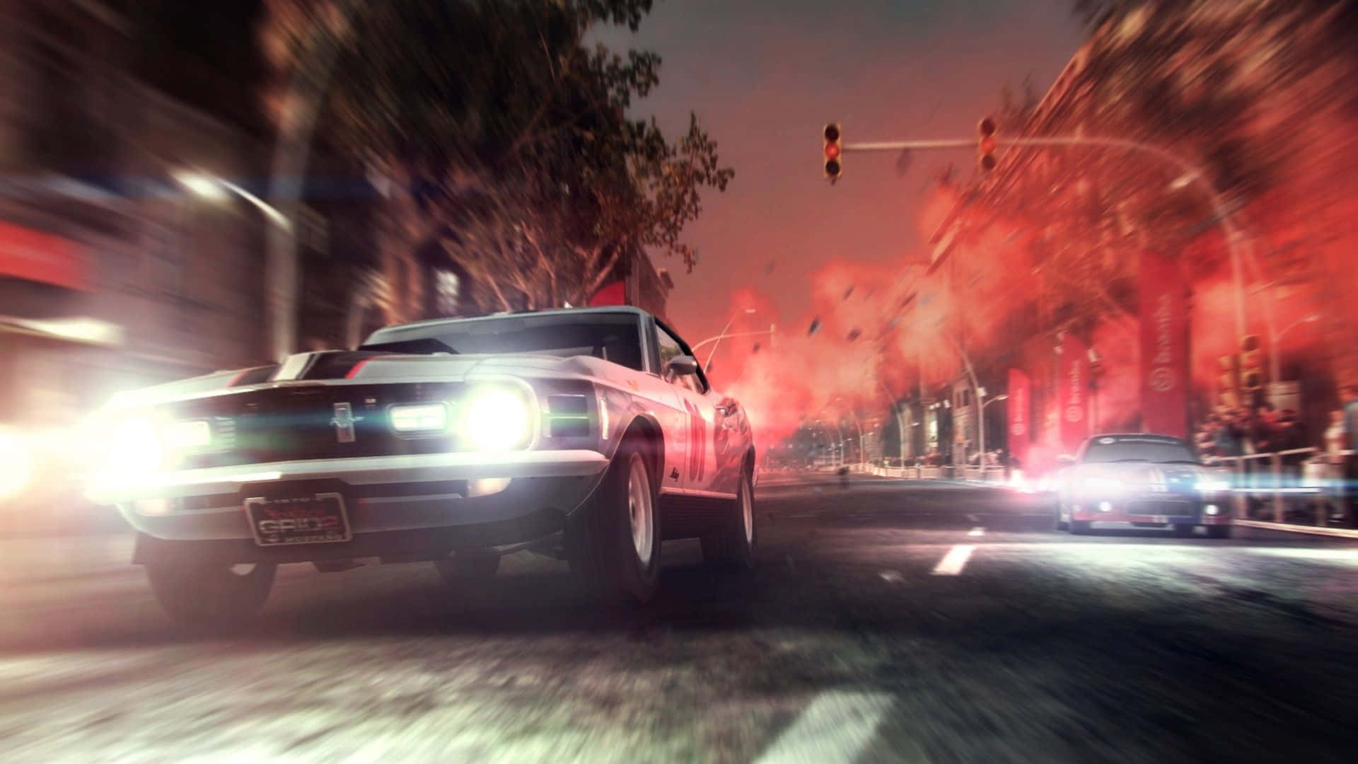 Hd Grid 2 Background Two Cars Racing Open Road