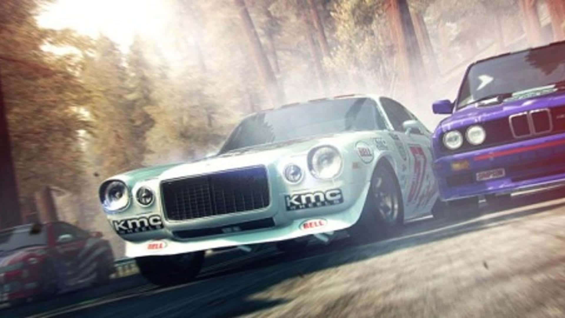 Hd Grid 2 Background White And Purple Car Racing