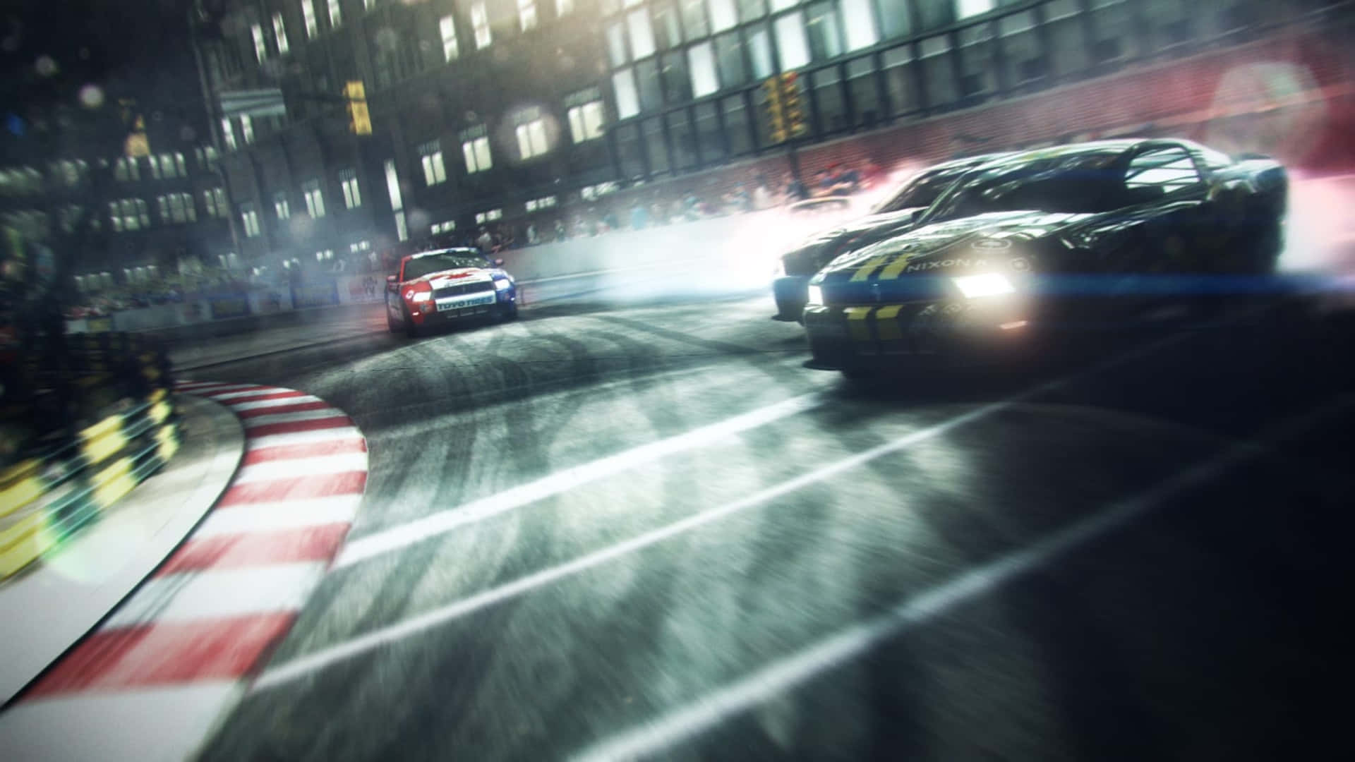 Hd Grid 2 Background Two Cars Drifting