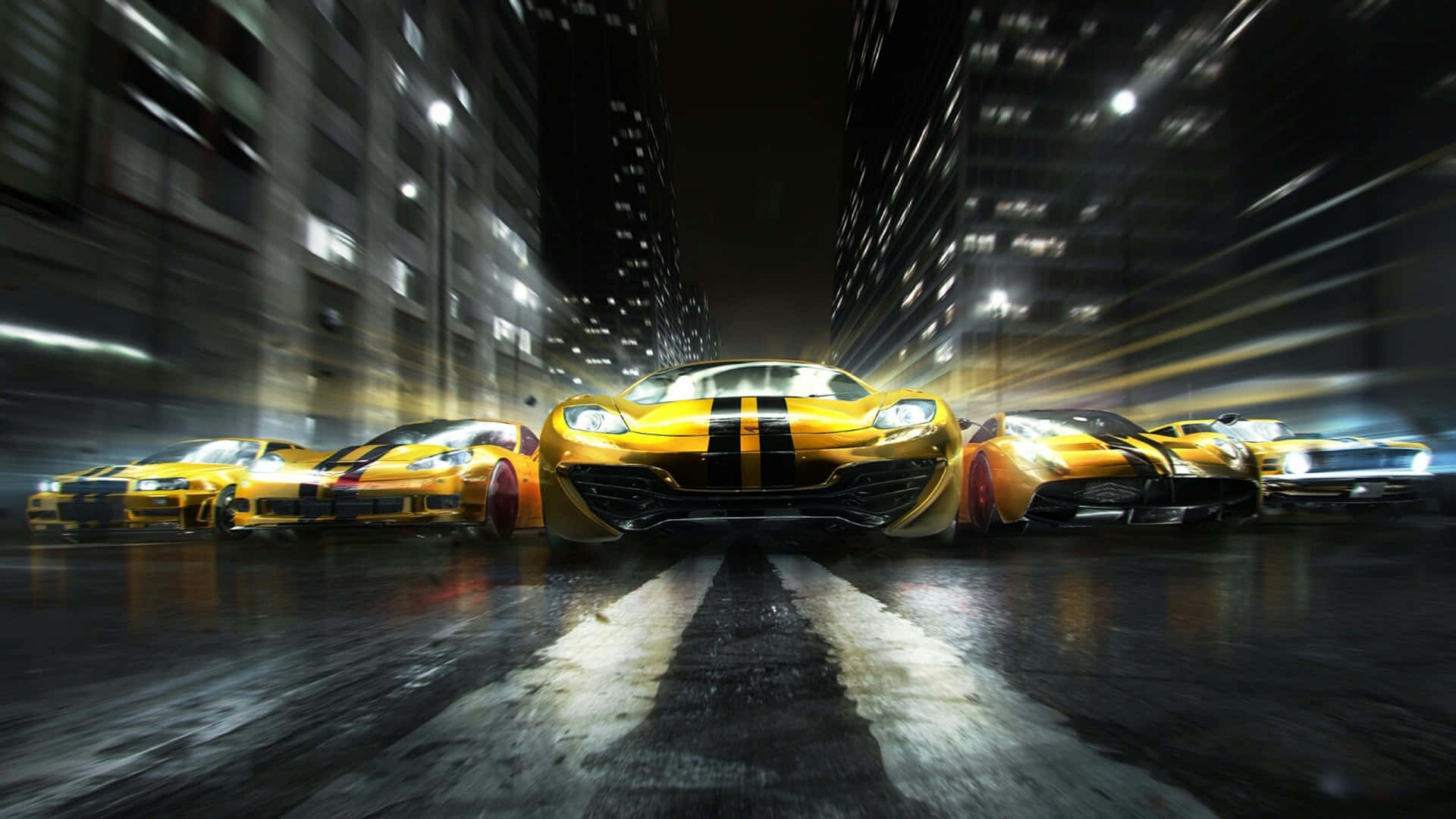 Hd Grid 2 Background Yellow Sports Cars