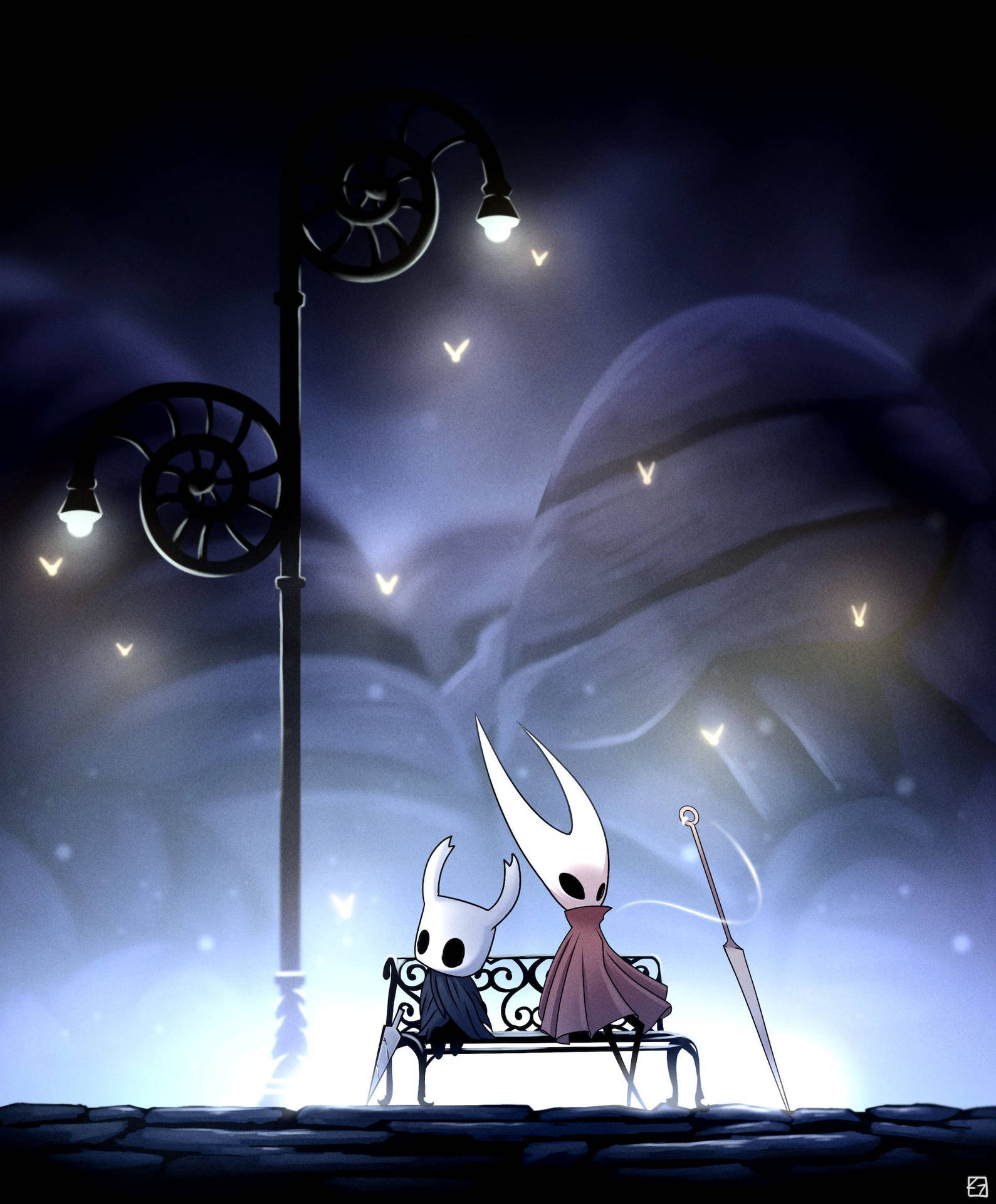 Hollow Knight and Hornet bravely face the Perils of Hallownest Wallpaper