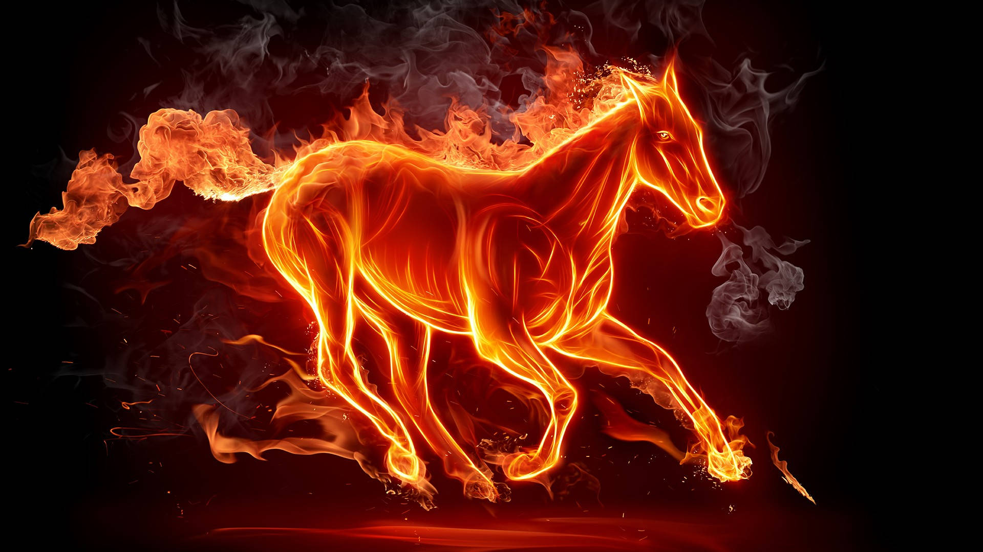Hd Horse God Of Fire Wallpaper