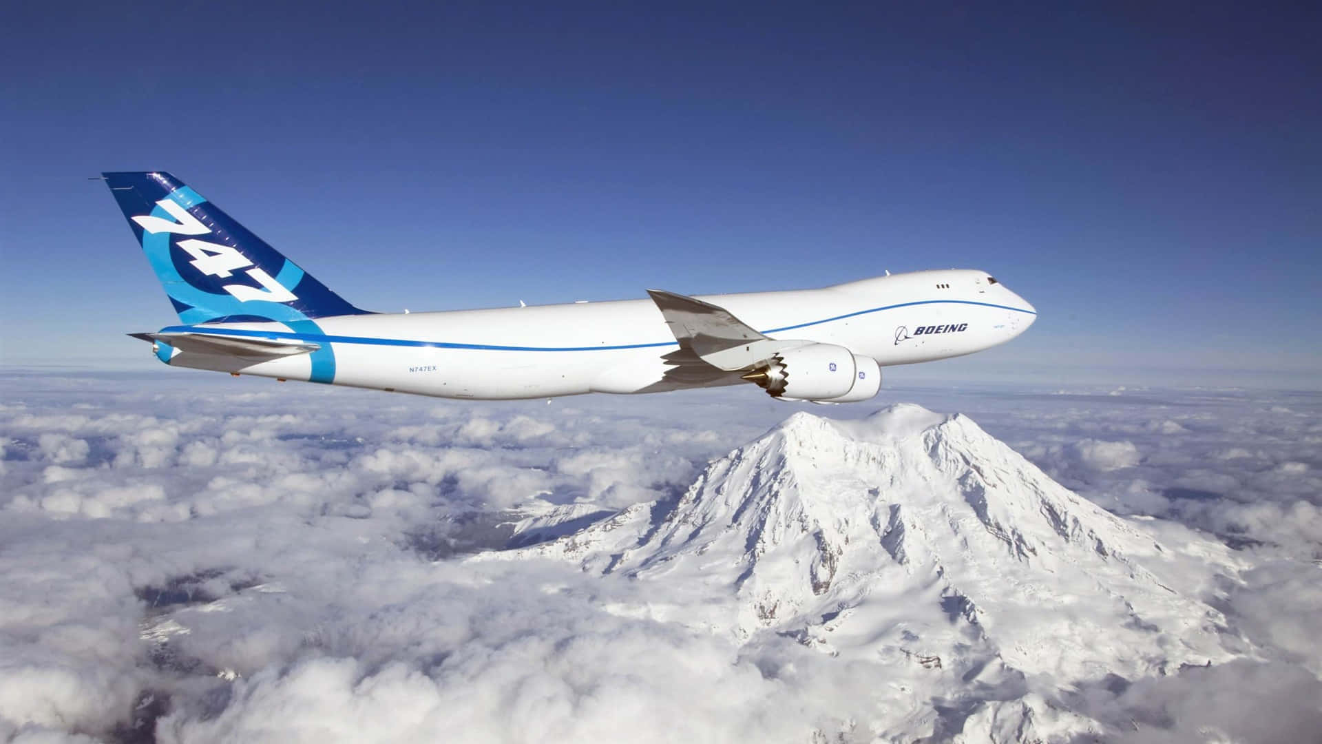 Boeing Snowy Mountain Hd Jumbo Jets Background