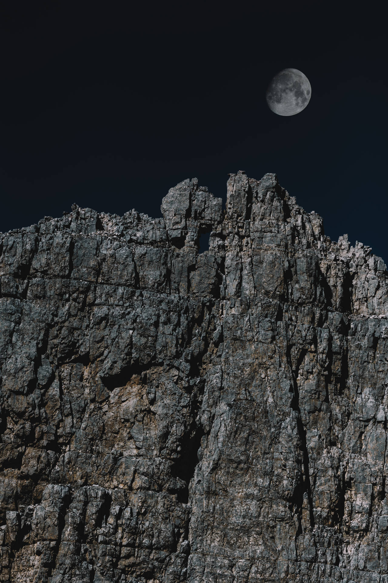 Hd Moon Over Cliffside Wallpaper