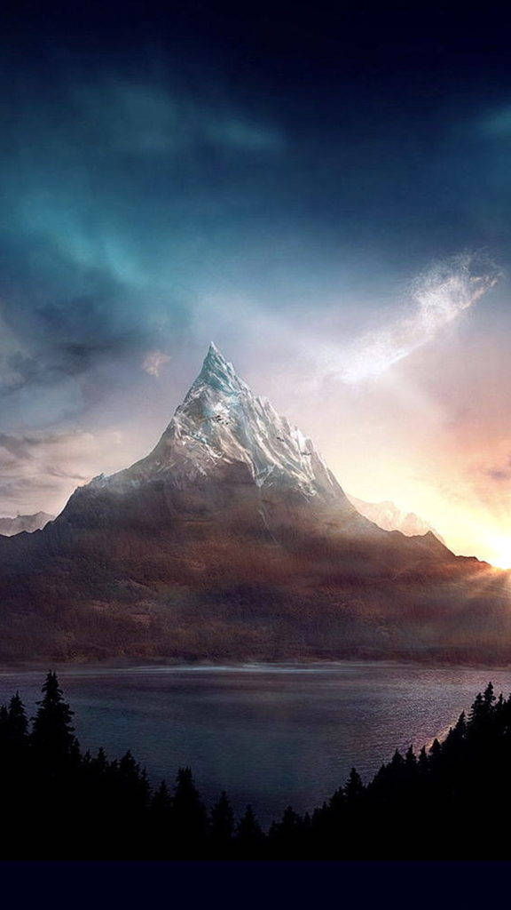 HD natur Telefon Lone Mountain stor skærm baggrund Wallpaper