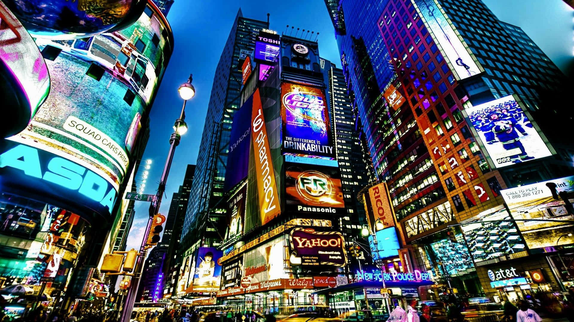 Fondode Pantalla Hd De Times Square En Nueva York