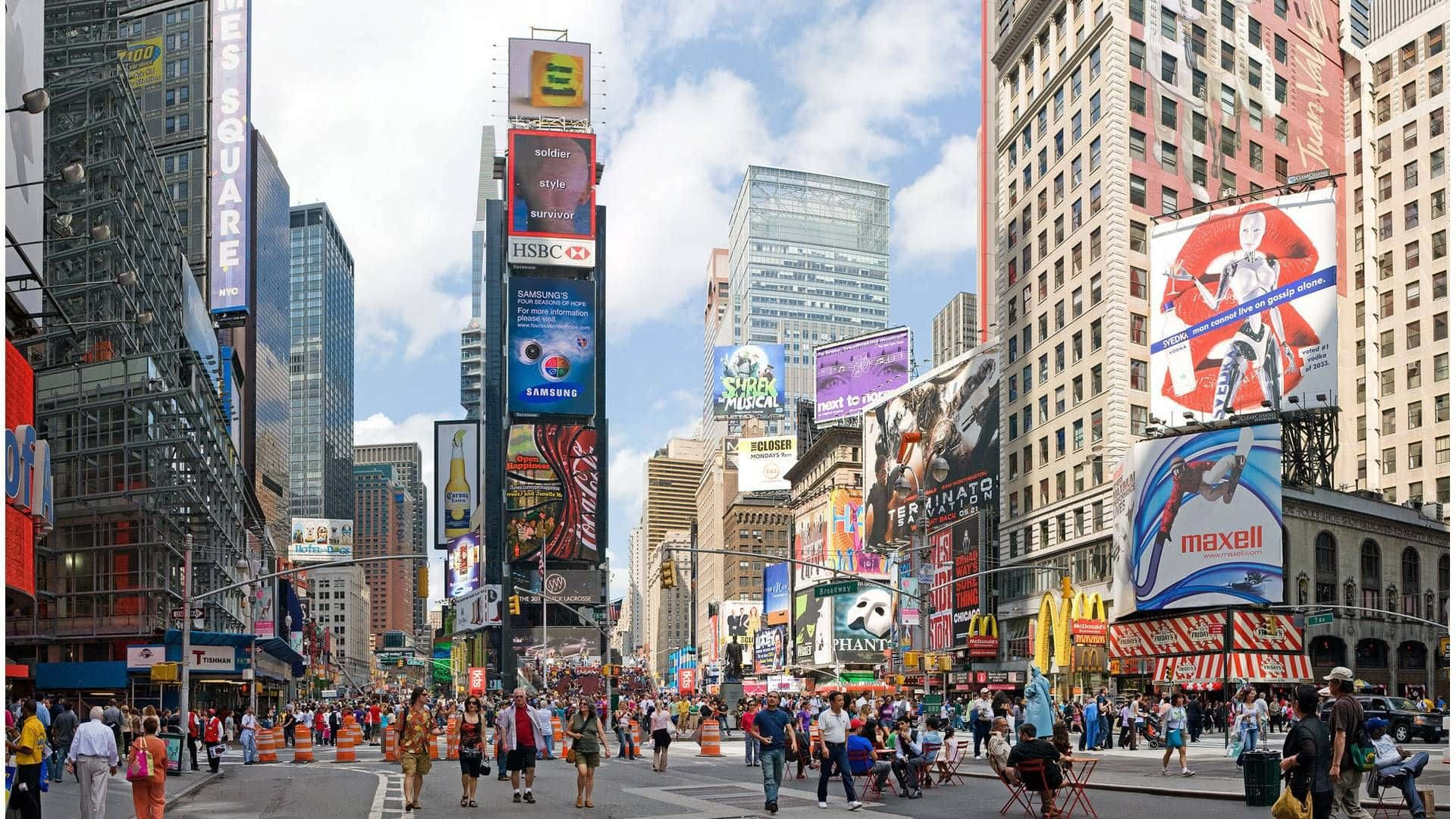 Time Square Streets HD New York Background