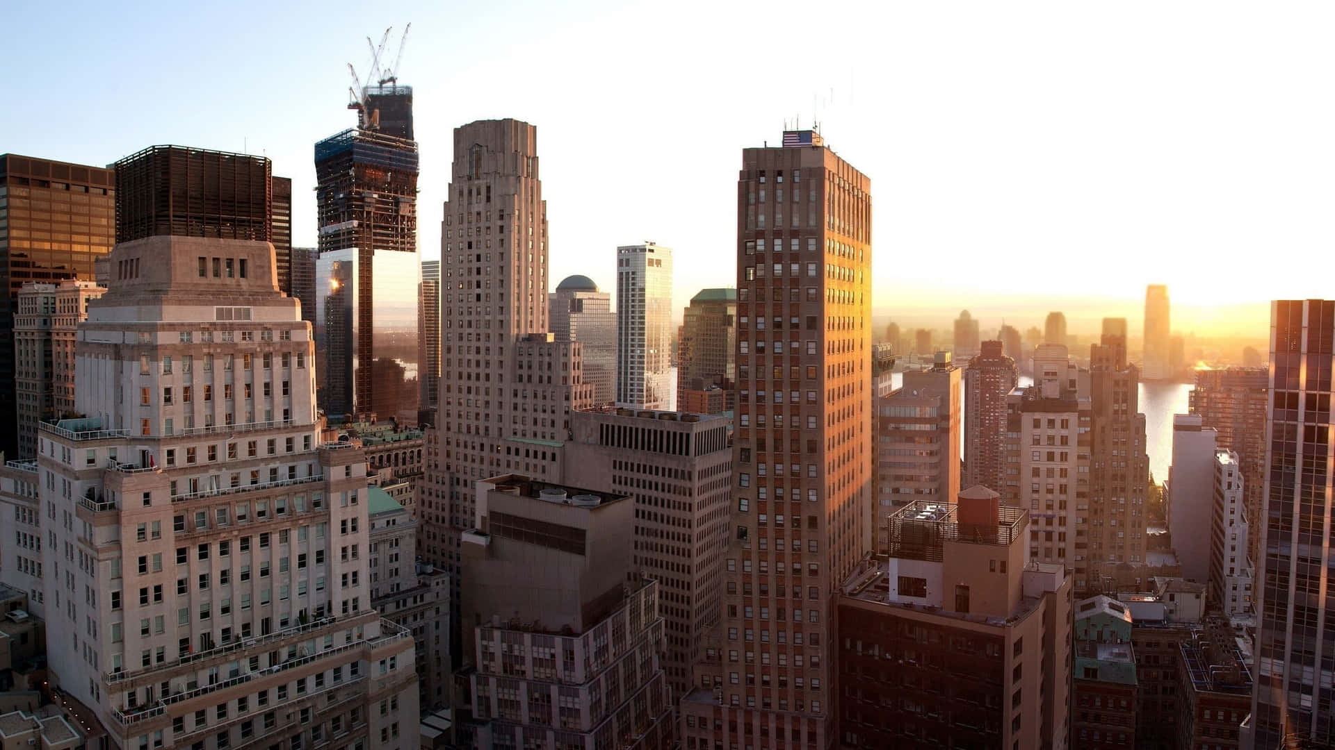 Hdhintergrundbild Des Sonnenaufgangs In New York