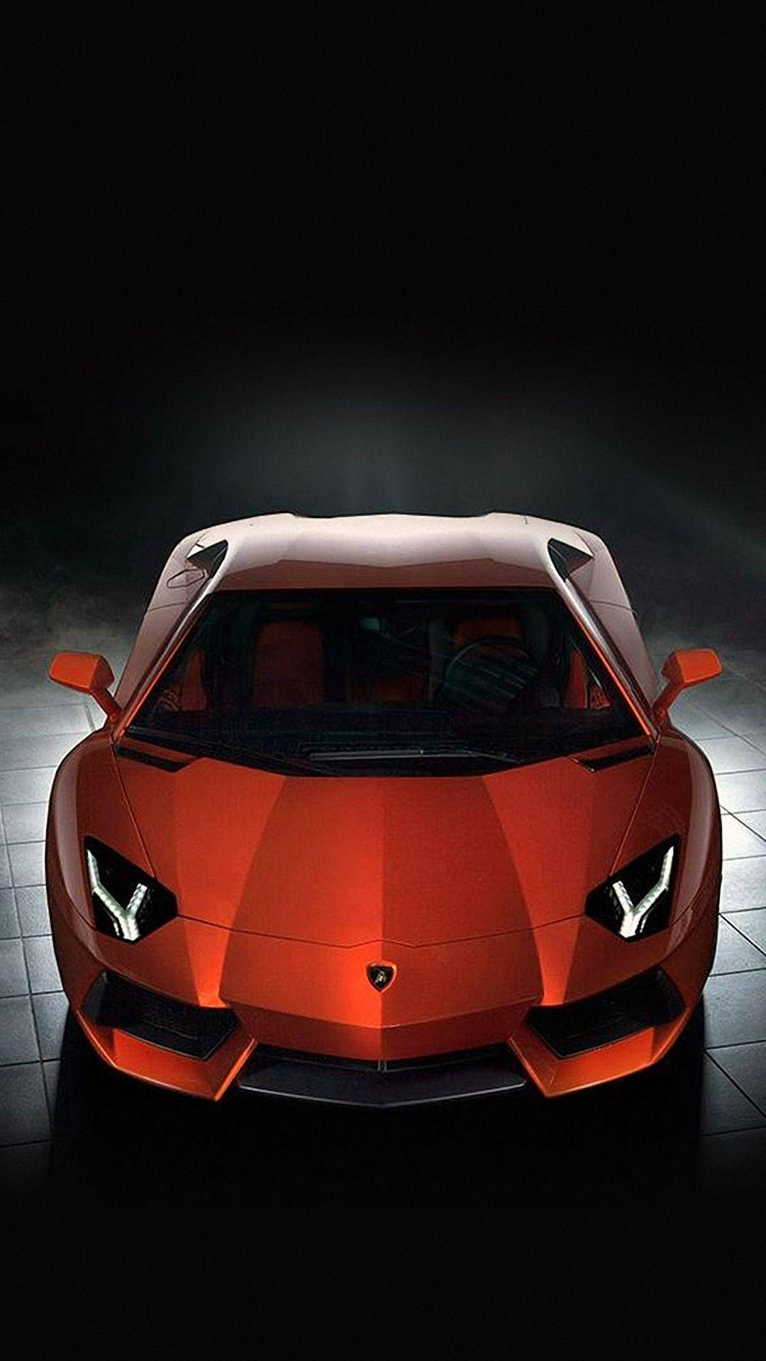Hd Orange Car View From Above Wallpaper
